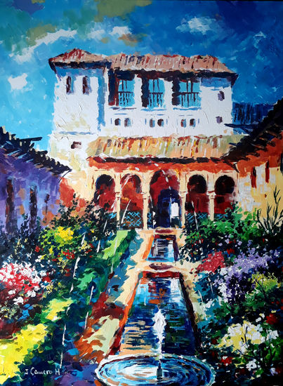 Generalife. Alhambra Acrylic Canvas Landscaping