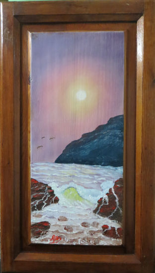 A ple sol.. Oil Panel Marine Painting