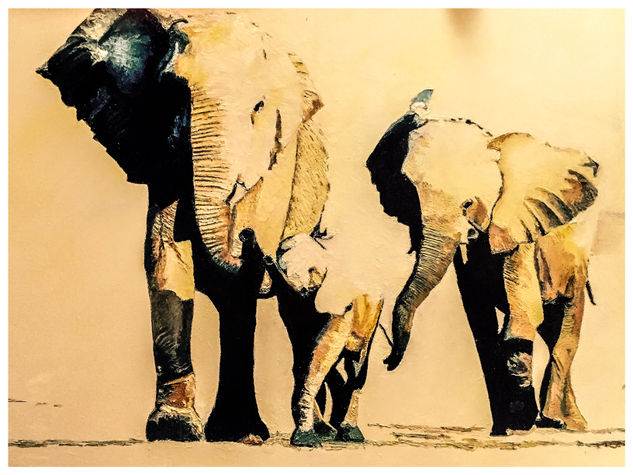 Serie elefantes "gran jefe" Oil Canvas Animals