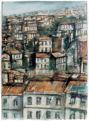 Cerro Bellavista Mixed media Paper Landscaping