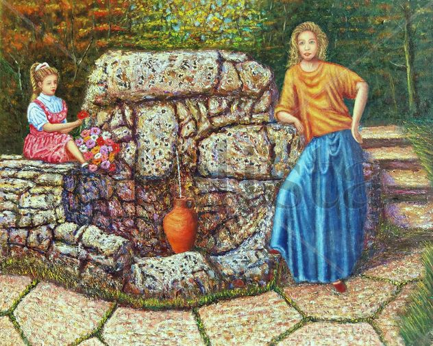 Figuras en el agua de la fuente