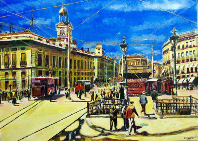 Puerta del Sol, 1910 Oil Canvas Landscaping