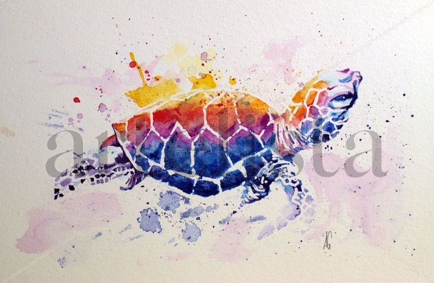 tortuga acuarela Acuarela Papel Animales