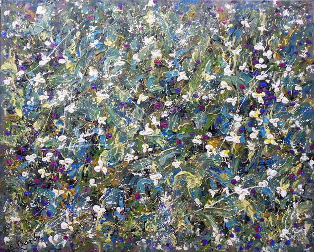 Silvestre 10 Mixed media Canvas Floral Painting