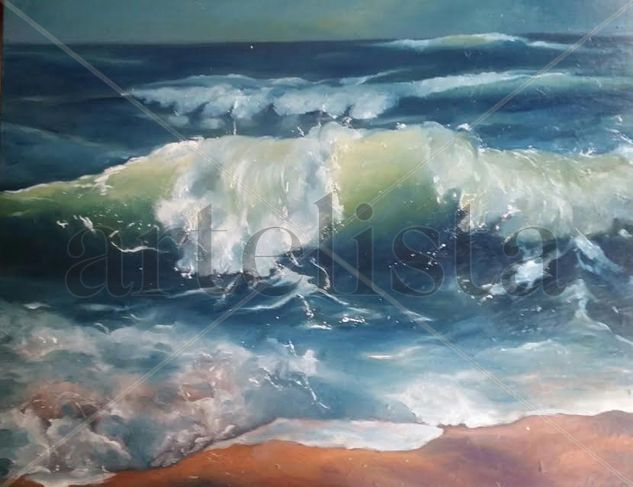 El baile de las olas Oil Canvas Marine Painting