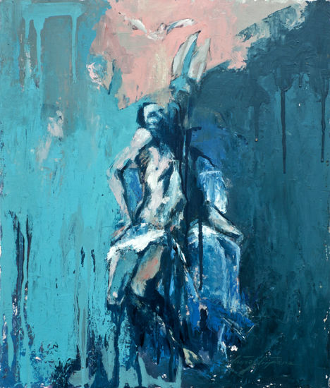 Celestetrinidad Oil Panel Figure Painting