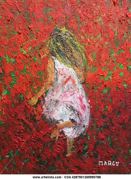 Entre flores rojas