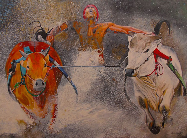 carrera de toros Oil Canvas Sports