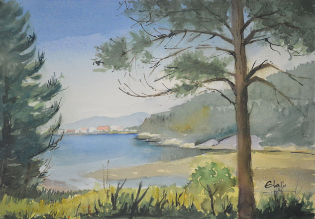 Paisaje de O Grove Watercolour Paper Marine Painting