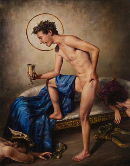 Bachus Invictus Oil Canvas Nude Paintings