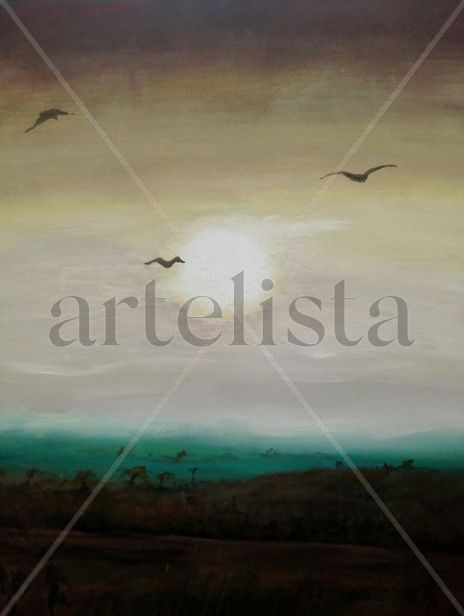 Atardecer con gaviotas