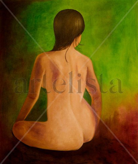 Female Beauty Oil Textile Nude Paintings