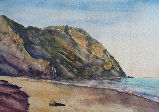 Playa del Algarrobico. Watercolour Paper Marine Painting