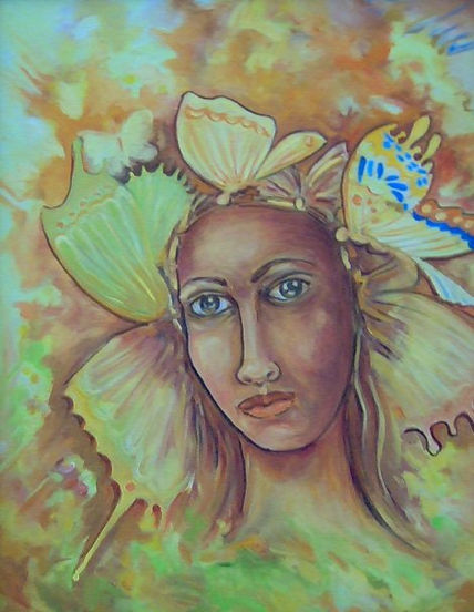 Rostro y mariposas
