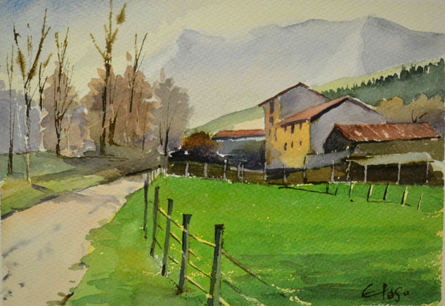 Otoño en el Valle de Atxondo Watercolour Paper Landscaping