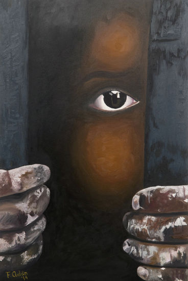 Help Oil Canvas Figure Painting