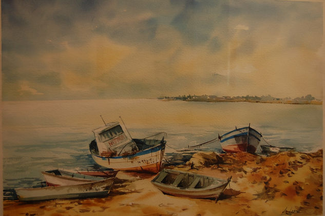 Barcas Watercolour Paper Marine Painting