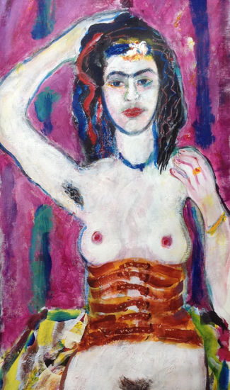 Frida sufrida. Acrylic Canvas Nude Paintings