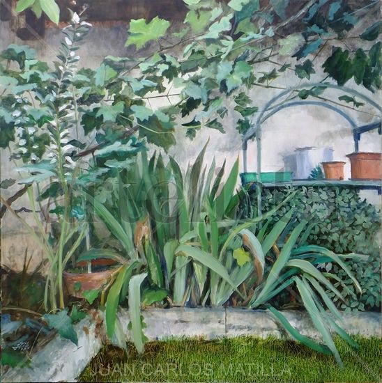 En mi jardín 2016-1 Oil Panel Landscaping