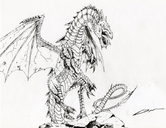 Dragón abalanzándose Ink