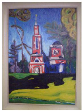 esglèsia rotja Oil Canvas Landscaping