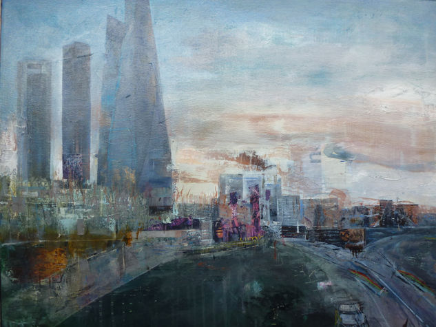 MADRID: CUATRO TORRES Mixed media Panel Landscaping