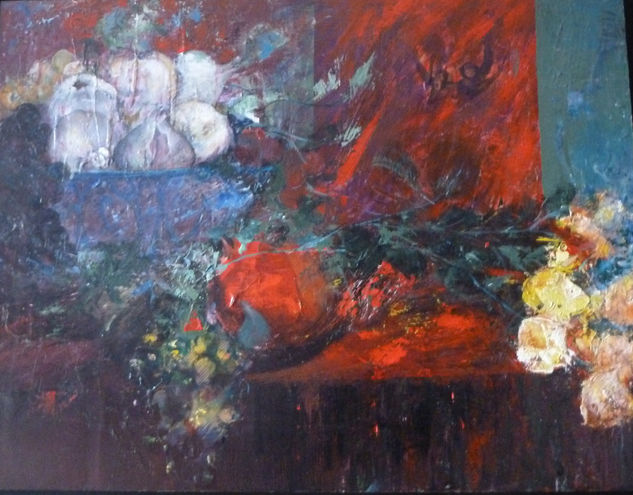 BODEGÓN DE LOS AJOS Oil Panel Still Life Paintings