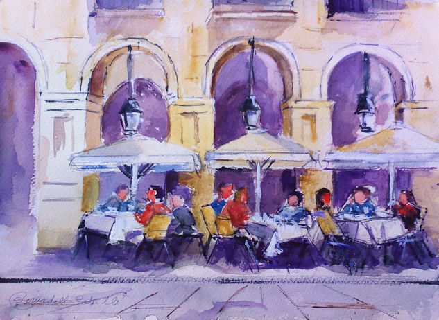 PLAZA REAL DE BARCELONA Watercolour Paper Landscaping