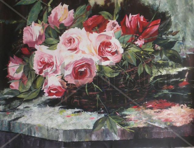 sin titulo Acrylic Canvas Floral Painting