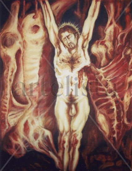 Cristo y las carnes Oil Canvas Nude Paintings