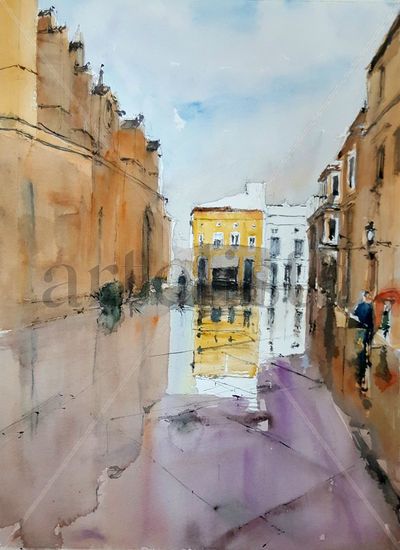 Catedral de Ciutadella (Menorca) Watercolour Paper Landscaping