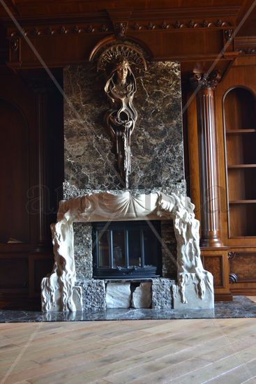 fireplace title zodiac sign Aquarius Marble Mixed