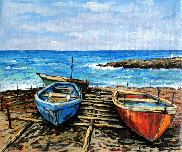 Marina5 Acrylic Canvas Marine Painting