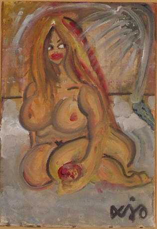 gordita rubia bañandose Oil Canvas Portrait