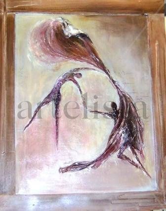 El vuelo Mixed media Canvas Figure Painting