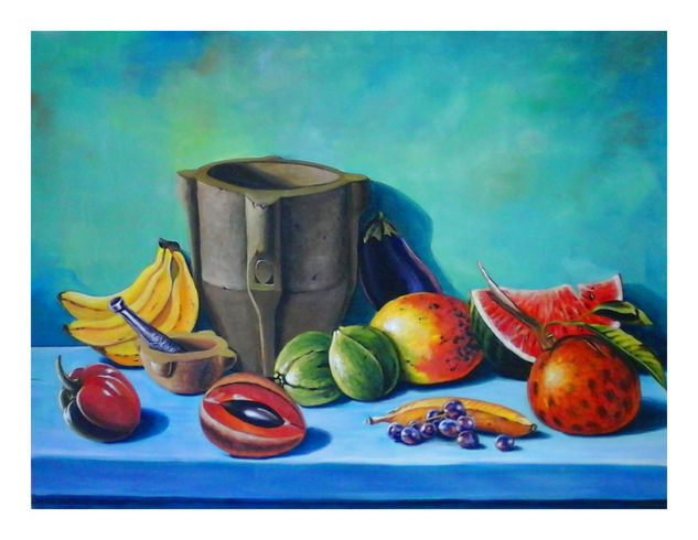 Bodegón con mortero Acrylic Canvas Still Life Paintings