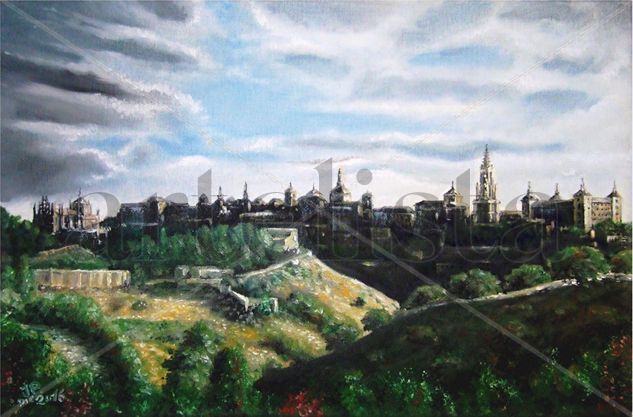 Perfil de Toledo desde el Valle Oil Canvas Landscaping