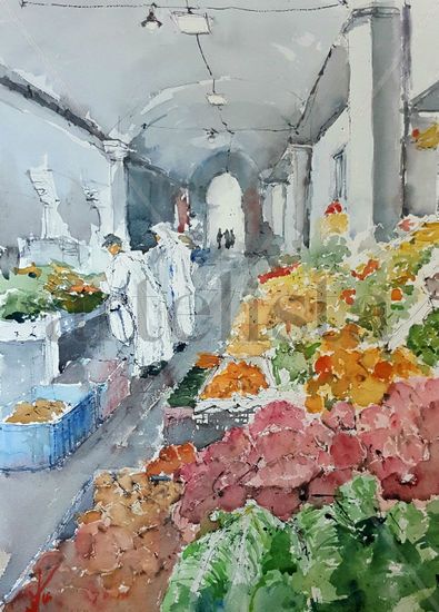 Mercado de Marruecos Watercolour Paper Landscaping