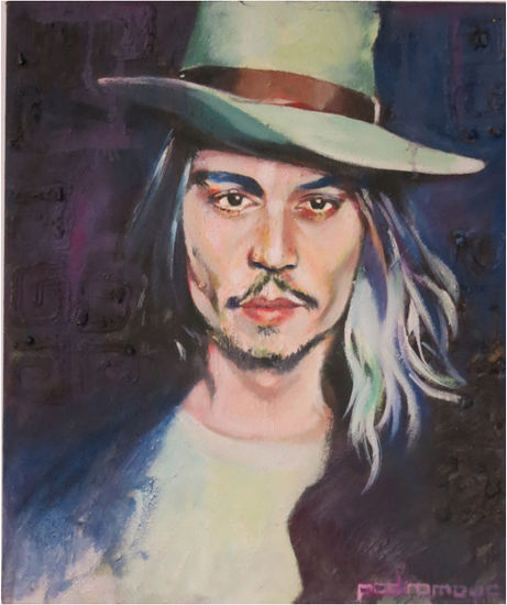 RETRATO DE JOHNNY DEPP Oil Canvas Portrait