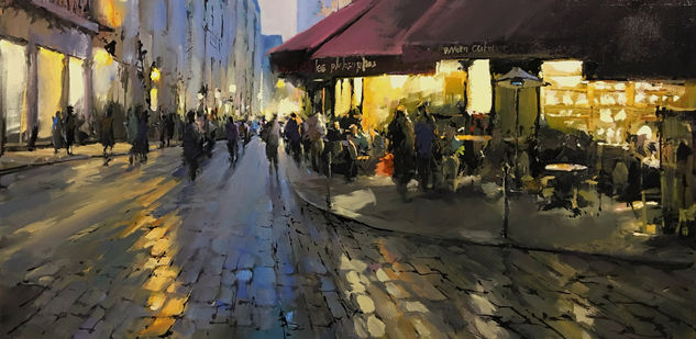 Paris nocturno Oil Canvas Landscaping