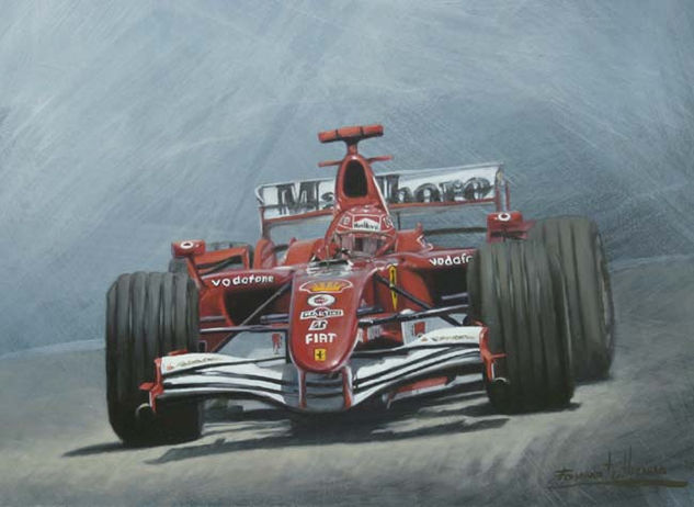 M.SCHUMACHER Óleo Tabla Deportes