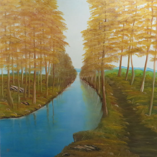 Canal d´Urgell.. Oil Canvas Landscaping