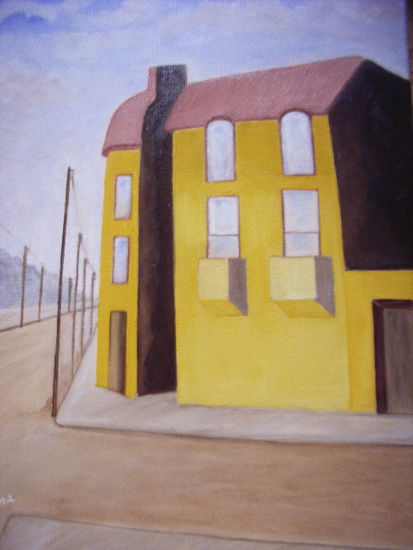 Casa en la Esquina Oil Canvas Landscaping