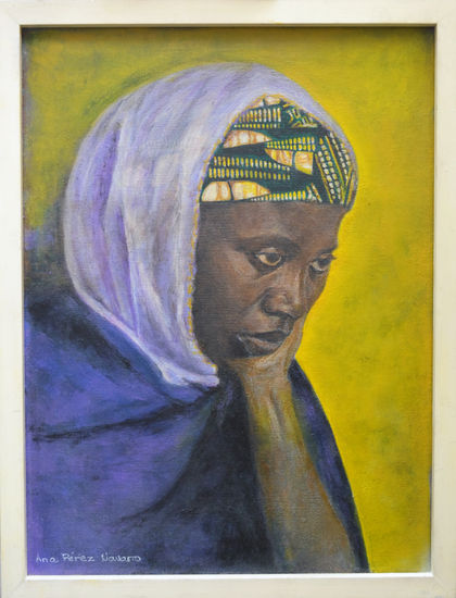 Amina Mixed media Textile Portrait