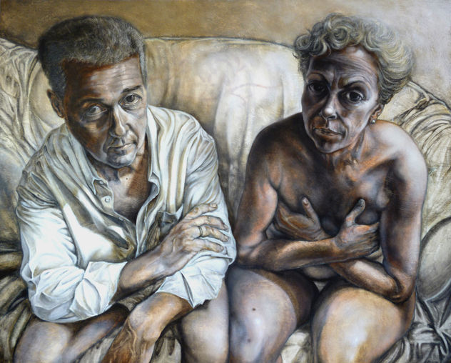 Doble retrato de unos padres