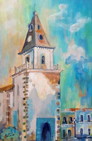 La iglesia Acrylic Canvas Landscaping