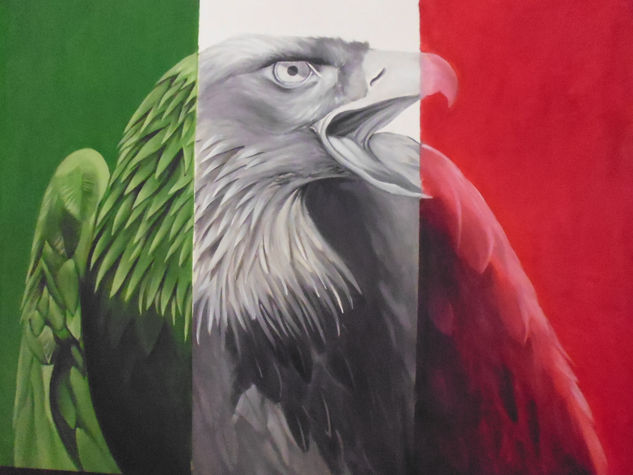 AGUILA MEXICANA Óleo Lienzo Animales