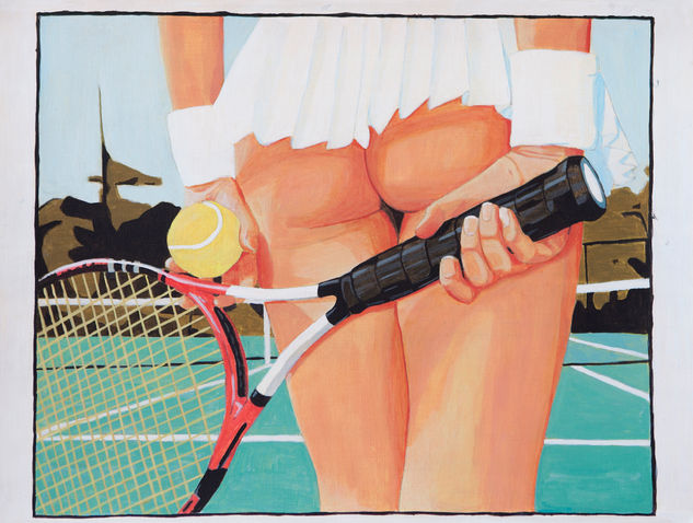 tennis girl Acrylic Paper Nude Paintings