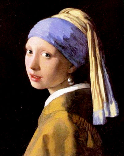 LA JOVEN DE LA PERLA VERMEER Oil Panel Figure Painting