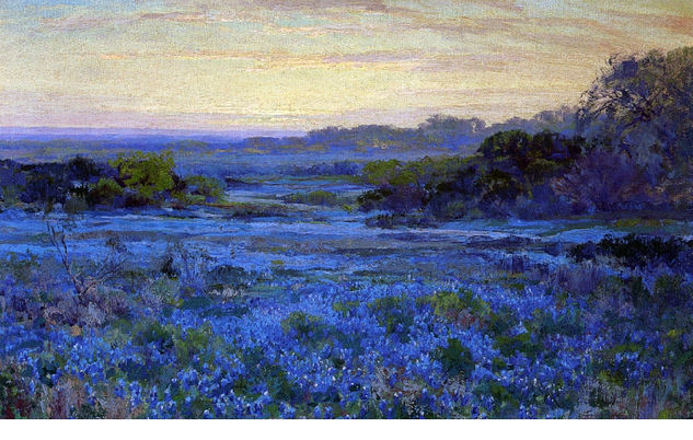 PAISAJE BLUEBONNETS Óleo Lienzo Paisaje